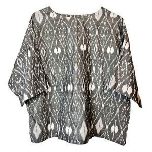 Pure Jill oversized top. Aztec grey and off white print. XXS